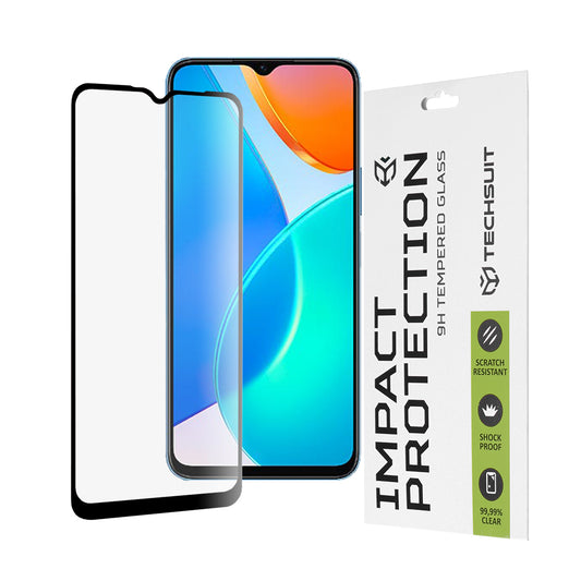 Película protetora de ecrã Techsuit para Honor 70 Lite / X6 / X8 5G, Vidro Temperado, Full Glue, 111D, Preta