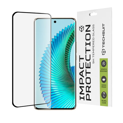 Película protetora de ecrã Techsuit para Honor Magic6 Lite, Vidro Temperado, Full Glue, 111D, Preto
