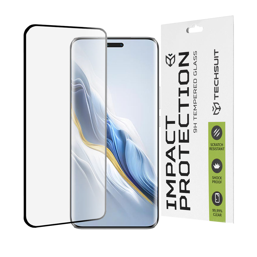 Película protetora de ecrã Techsuit para Honor Magic6 Pro, Vidro Temperado, Cola Total, 111D, Preta