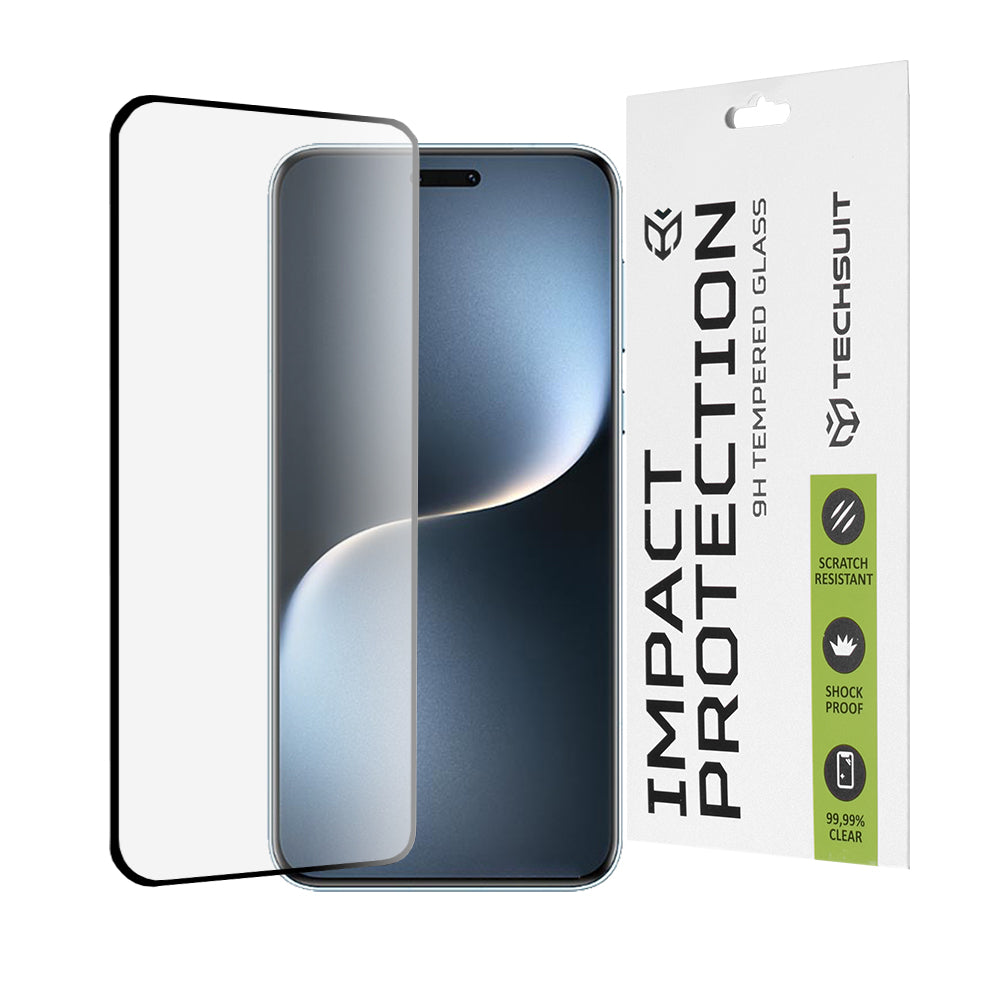 Película protetora de ecrã Techsuit para Honor Magic7 Pro, Vidro Temperado, Full Glue, 111D, Preto