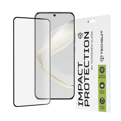 Película protetora de ecrã Techsuit para Huawei nova 12s / nova 11, Vidro Temperado, Cola Total, 111D, Preta
