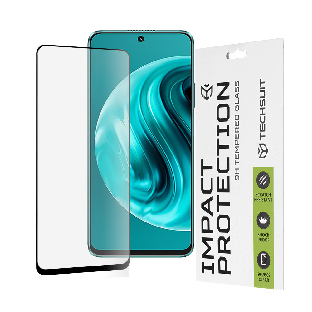 Película protetora de ecrã Techsuit para Huawei nova 13i / nova 12i, Vidro Temperado, Cola Total, 111D, Preta