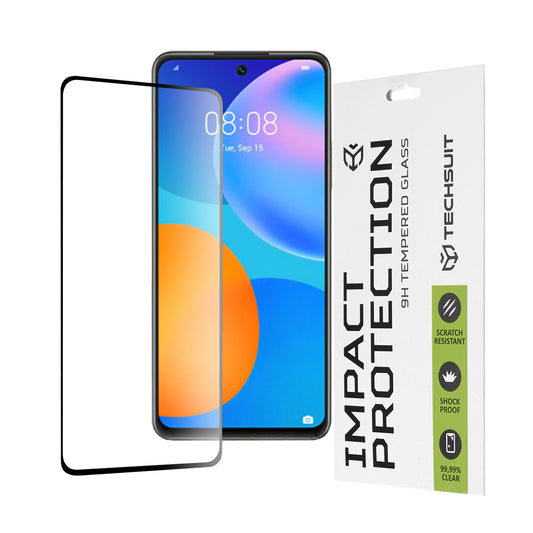 Película protetora de ecrã Techsuit para Huawei P smart 2021, Vidro Temperado, Full Glue, 111D, Preto