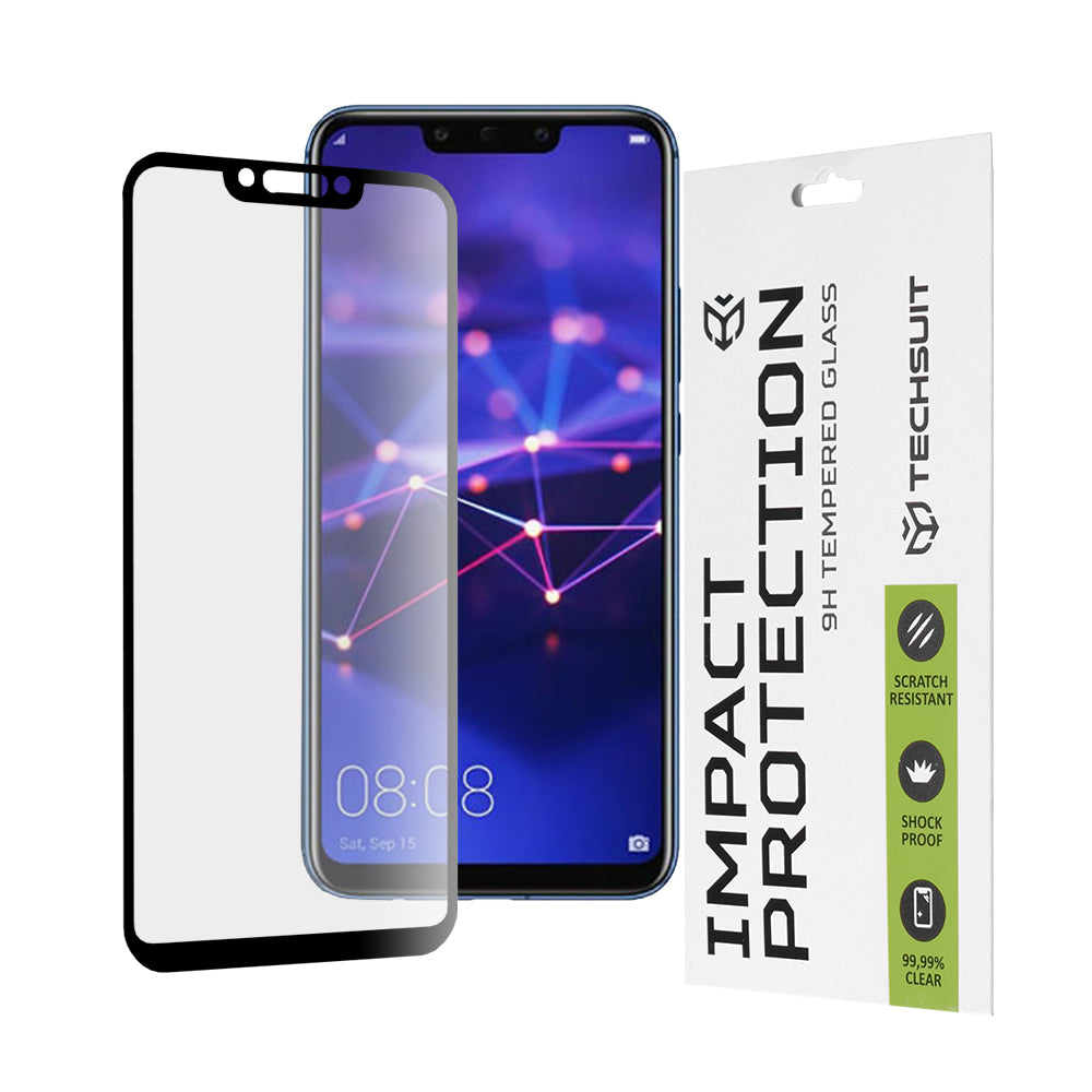 Película protetora de ecrã Techsuit para Huawei P Smart+ 2019 / Mate 20 Lite / nova 3 / nova 3i, Vidro Temperado, Full Glue, 111D, Preto