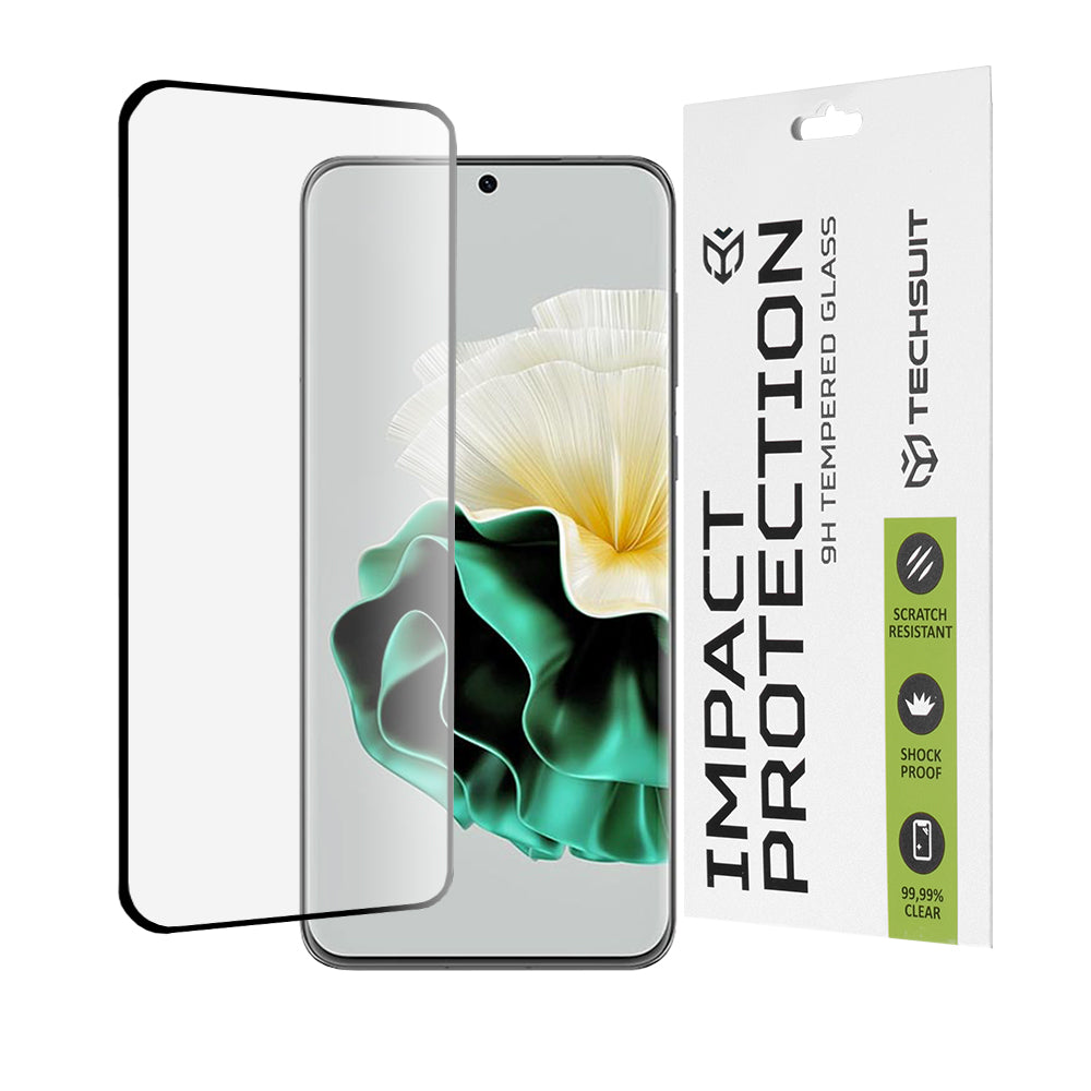 Película protetora de ecrã Techsuit para Huawei P60, Vidro Temperado, Full Glue, 111D, Preto