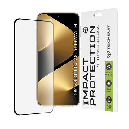 Película protetora de ecrã Techsuit para Huawei Pura 80 Ultra, Vidro Temperado, Full Glue, 111D, Preta