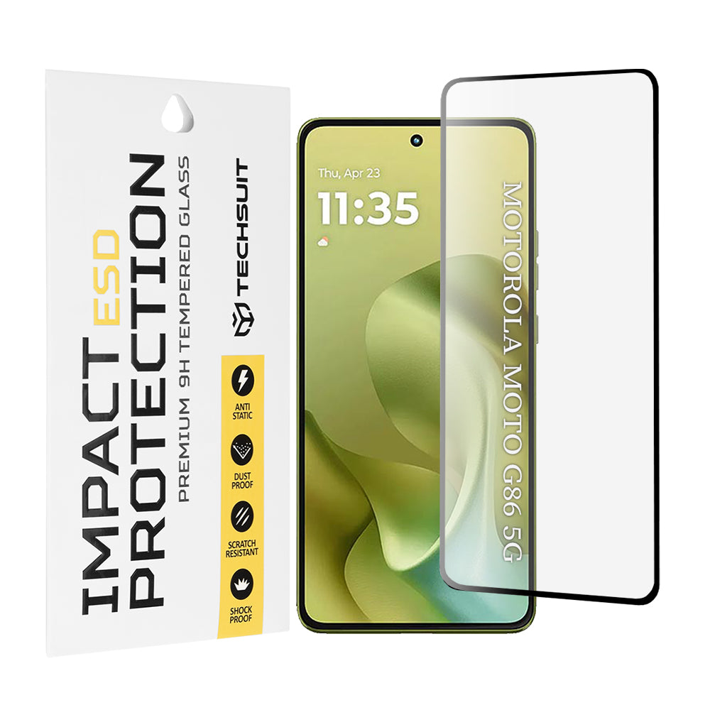 Película protetora de ecrã Techsuit para Motorola Moto G86 Power / G86, Vidro Temperado, Cola Total, Preta