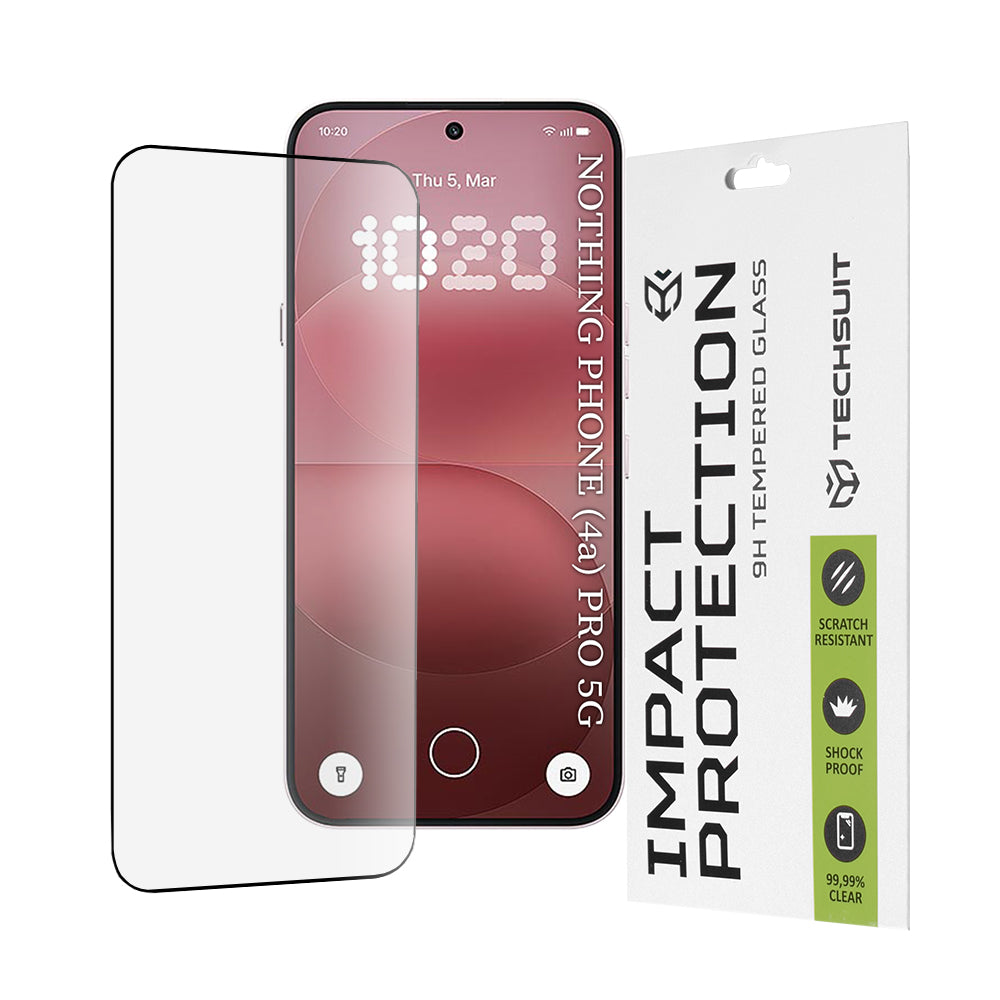 Techsuit Screen Protector for Nothing Phone (4a) Pro, Tempered Glass, Full Glue, 111D, Black