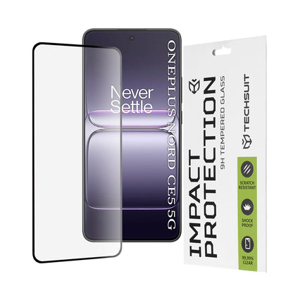 Película protetora de ecrã Techsuit para OnePlus Nord CE5, vidro temperado, cola total, 111D, preta