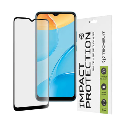 Película protetora de ecrã Techsuit para Oppo A16s / A54s / A16 / A15s / A15, Vidro Temperado, Cola Total, 111D, Preta