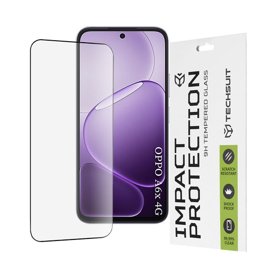 Película de Proteção de Ecrã Techsuit para Oppo A6x 4G / A6x, Vidro Temperado, Full Glue, 111D, Preta