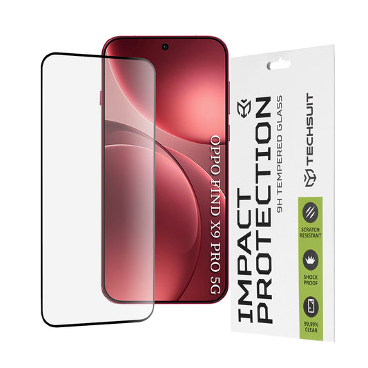 Película de Proteção de Ecrã Techsuit para Oppo Find X9 Pro, Vidro Temperado, Full Glue, 111D, Preta