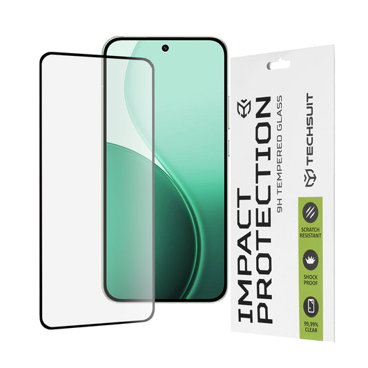 Película protetora de ecrã Techsuit para Oppo Reno14, Vidro Temperado, Cola Total, 111D, Preta