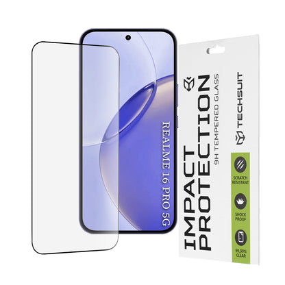 Película de Proteção de Ecrã Techsuit para Realme 16 Pro, Vidro Temperado, Full Glue, 111D, Preta