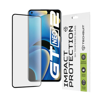 Película protetora de ecrã Techsuit para Realme GT Neo 3T / GT2 / GT Neo2, Vidro Temperado, Full Glue, 111D, Preta