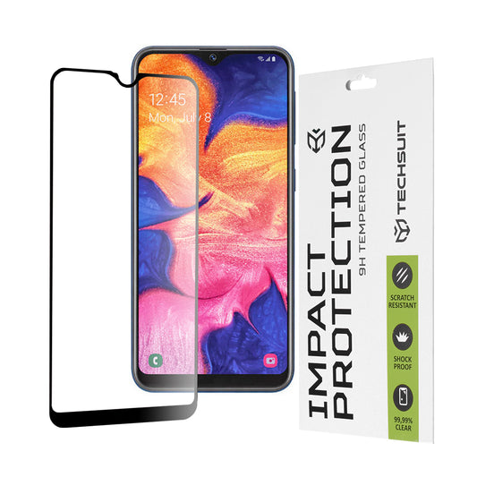 Película protetora de ecrã Techsuit para Samsung Galaxy A10e A102 / A20e A202, Vidro Temperado, Full Glue, 111D, Preta
