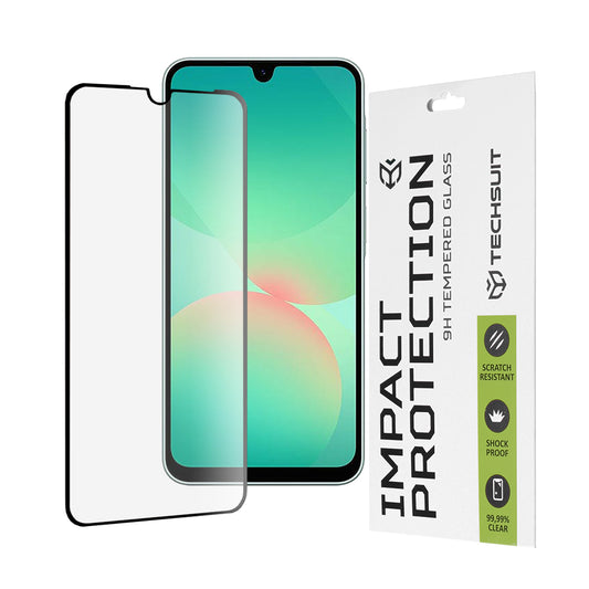 Película protetora de ecrã Techsuit para Samsung Galaxy A26 A266, Vidro Temperado, Full Glue, 111D, Preto