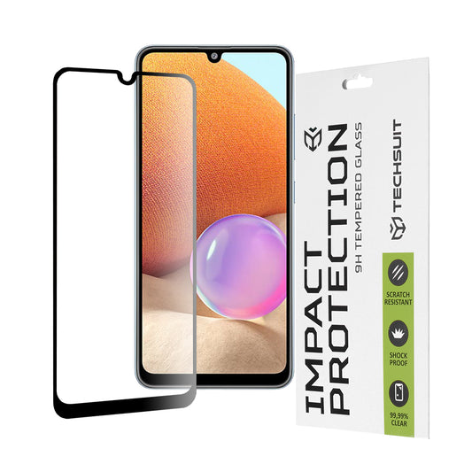 Película protetora de ecrã Techsuit para Samsung Galaxy A33 5G A336 / A32 A325, Vidro Temperado, Cola Total, 111D, Preta