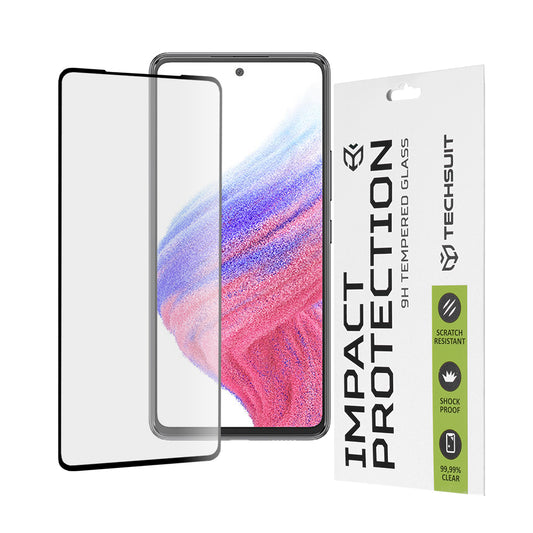 Película protetora de ecrã Techsuit para Samsung Galaxy A53 5G A536, Vidro Temperado, Full Glue, 111D, Preto