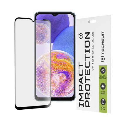 Película protetora de ecrã Techsuit para Samsung Galaxy M13 M135 / F13 E135 / A23 5G A236 / A23 A235, Vidro Temperado, Full Glue, 111D, Preto