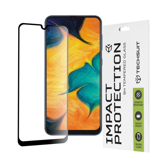 Película protetora de ecrã Techsuit para Samsung Galaxy M31 M315 / M21 M215 / A50s A507 / A30s A307, Vidro Temperado, Cola Total, 111D, Preta