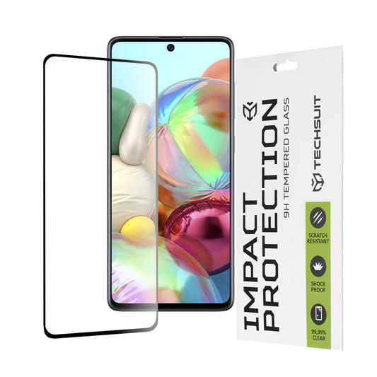 Película protetora de ecrã Techsuit para Samsung Galaxy M51 M515 / A71 5G A716 / Note10 Lite N770, Vidro Temperado, Full Glue, 111D, Preto