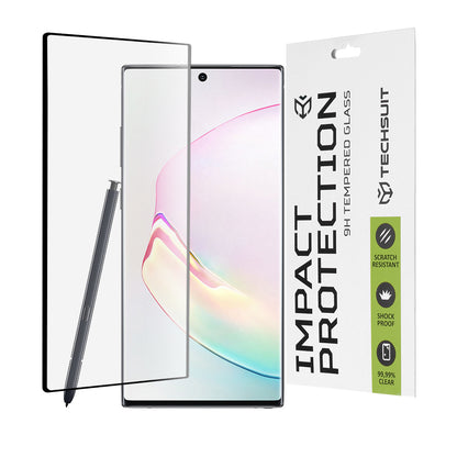 Película protetora de ecrã Techsuit para Samsung Galaxy Note 10 5G N971 / Note10 N970, Vidro Temperado, Cola Total, 111D, Preta