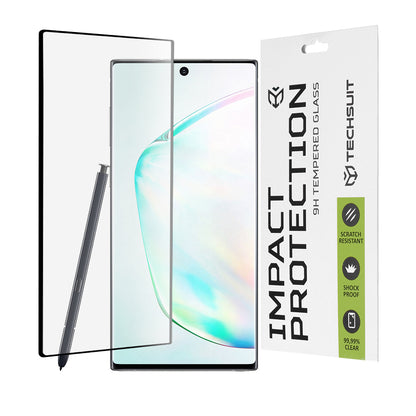 Película protetora de ecrã Techsuit para Samsung Galaxy Note 10+ 5G N976 / Note 10+ N975, Vidro Temperado, Cola Total, 111D, Preta