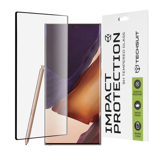 Película protetora de ecrã Techsuit para Samsung Galaxy Note 20 Ultra 5G N986 / Note 20 Ultra N985, Vidro Temperado, Cola Total, 111D, Preta