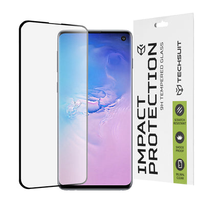 Película protetora de ecrã Techsuit para Samsung Galaxy S10 G973, Vidro Temperado, Full Glue, 111D, Preta
