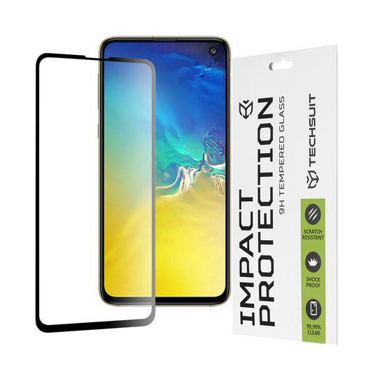 Película protetora de ecrã Techsuit para Samsung Galaxy S10e G970, Vidro Temperado, Full Glue, 111D, Preta