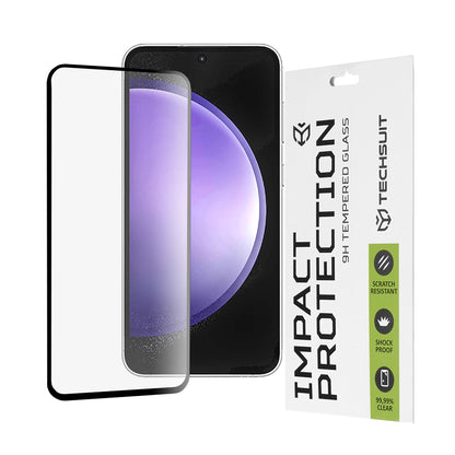 Película protetora de ecrã Techsuit para Samsung Galaxy S23 FE S711, Vidro Temperado, Cola Total, 111D, Preta