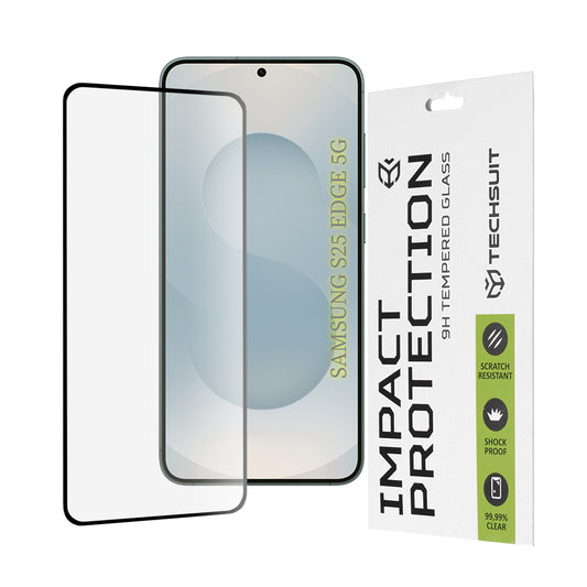 Película protetora de ecrã Techsuit para Samsung Galaxy S25 Edge S937, Vidro Temperado, Full Glue, 111D, Preto