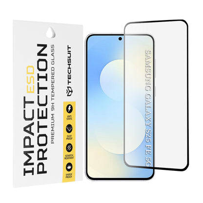 Película protetora de ecrã Techsuit para Samsung Galaxy S25 FE, Vidro Temperado, Cola Total, Preta