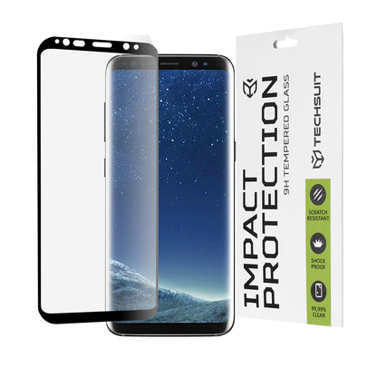 Película protetora de ecrã Techsuit para Samsung Galaxy S8 G950, Vidro Temperado, Full Glue, 111D, Preto