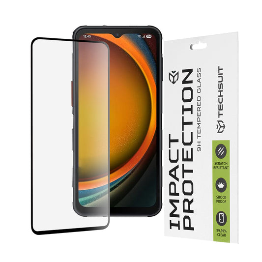 Película protetora de ecrã Techsuit para Samsung Galaxy XCover7 Pro, Vidro Temperado, Full Glue, 111D, Preto