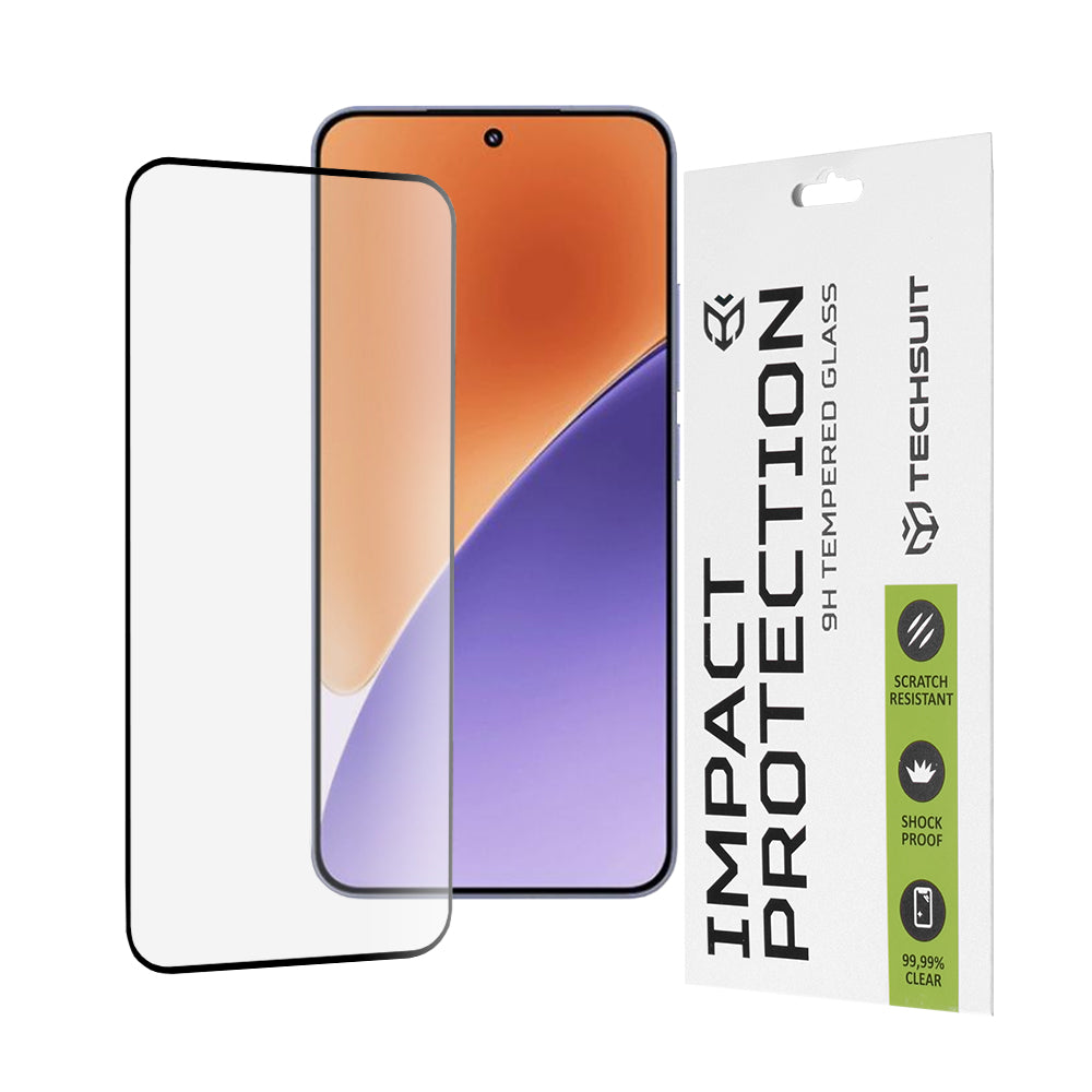 Techsuit Screen Protector Film for Xiaomi 15, Tempered Glass, Full Glue, 111D, Black