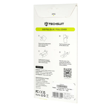 Película protetora de ecrã Techsuit para Xiaomi 17T Pro, vidro temperado, cola total, 111D, preta