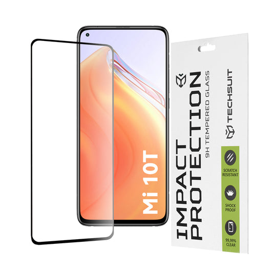 Película protetora de ecrã Techsuit para Xiaomi Mi 10T 5G / 10T Pro 5G, Vidro Temperado, Cola Total, 111D, Preta