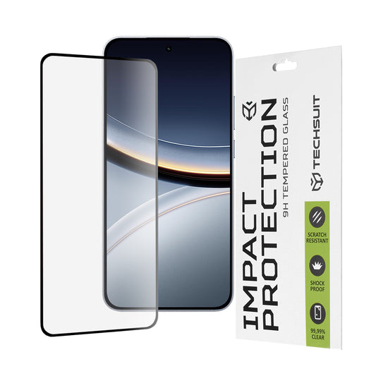 Película protetora de ecrã Techsuit para Xiaomi Poco F7, Vidro Temperado, Cola Total, 111D, Preta