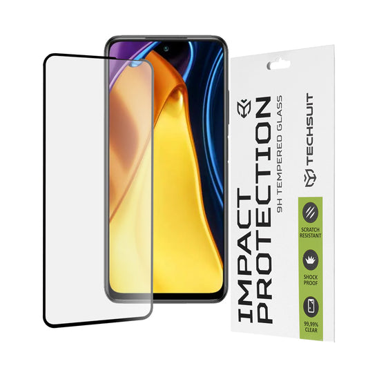 Película protetora de ecrã Techsuit para Xiaomi Poco M3 Pro 5G / Redmi Note 10 5G, Vidro Temperado, Full Glue, 111D, Preto