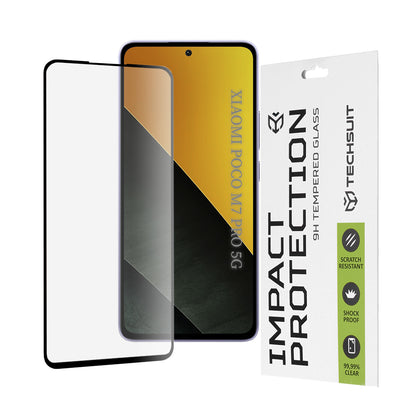 Película protetora de ecrã Techsuit para Xiaomi Poco M7 Pro 5G, Vidro Temperado, Full Glue, 111D, Preto
