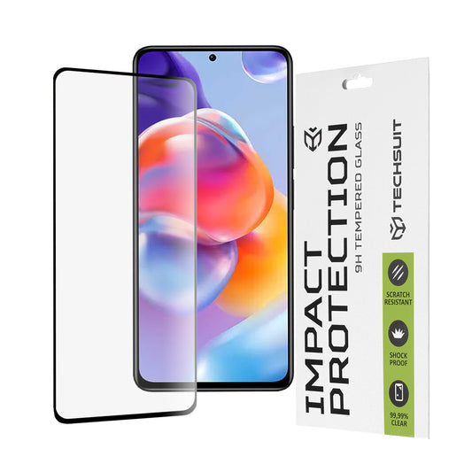 Película protetora de ecrã Techsuit para Xiaomi Poco X4 Pro 5G / Redmi Note 11 Pro+ 5G, Vidro Temperado, Full Glue, 111D, Preta