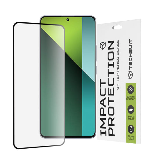 Película protetora de ecrã Techsuit para Xiaomi Poco X6 / Redmi Note 13 Pro 5G, Vidro Temperado, Full Glue, 111D, Preto