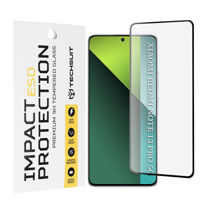 Techsuit Screen Protector Film for Xiaomi Poco X6 / Redmi Note 13 Pro 5G, Tempered Glass, Full Glue, Black