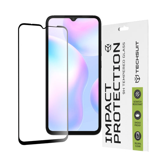 Película protetora de ecrã Techsuit para Xiaomi Redmi A2+ / A2 / A1+ / A1 / 10A, Vidro Temperado, Full Glue, 111D, Preto