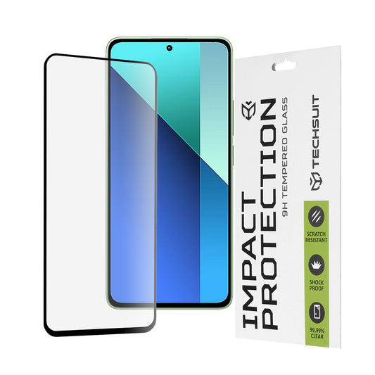 Película protetora de ecrã Techsuit para Xiaomi Redmi Note 13 4G, Vidro Temperado, Full Glue, 111D, Preto