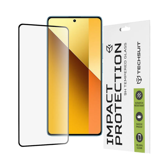 Película protetora de ecrã Techsuit para Xiaomi Redmi Note 13 5G, Vidro Temperado, Full Glue, 111D, Preto