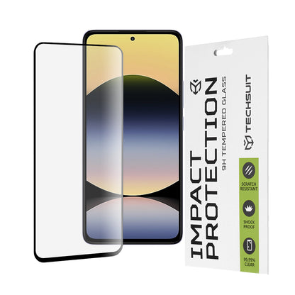 Techsuit Screen Protector for Xiaomi Redmi Note 14 4G (Regional) / Note 14 5G, Tempered Glass, Full Glue, 111D, Black