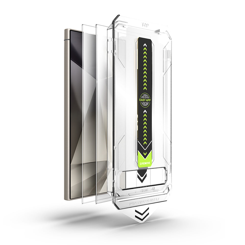 Techsuit TitanGlass CrystalHD Screen Protector for Samsung Galaxy S24 Ultra S928, Tempered Glass, Full Glue, Set of 2 pieces